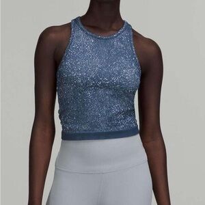 Lululemon Razorback Blue Cropped Athletic Tank